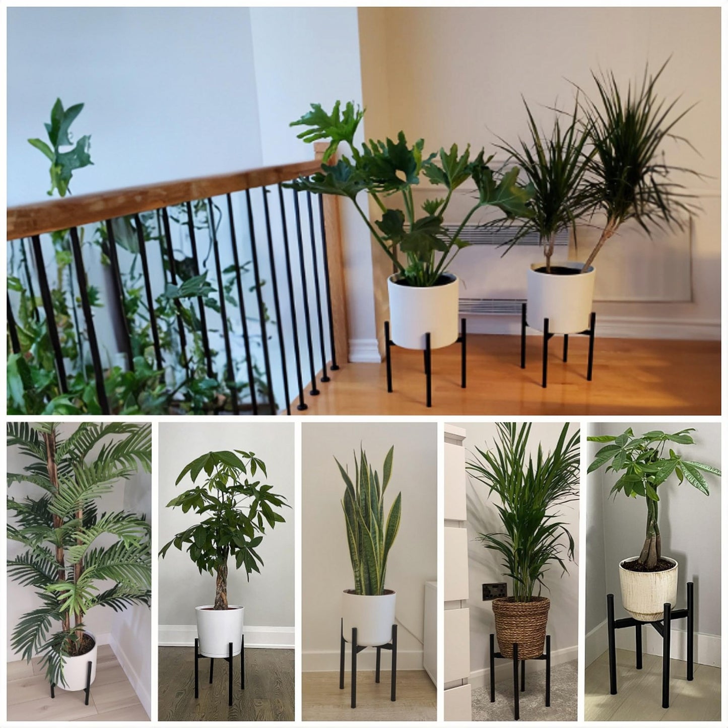 Plant Stand, Indoor Plant Stand Adjustable for 8 to12 inches Plant Pot, Metal Plant Stands For Indoor Plants Mid Century Stable Stylish Black Planter Stand for Outdoor, Black 1 Pack, Pot not Included