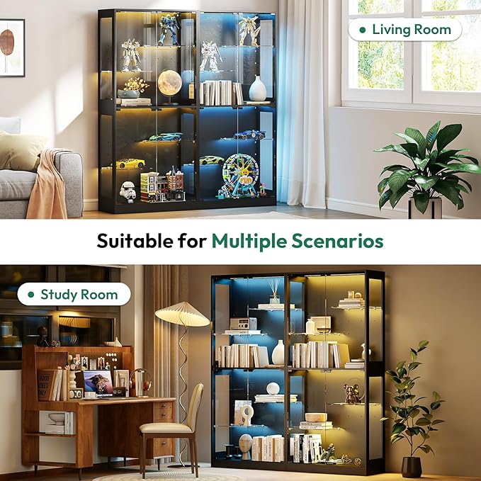 Lamtor 69-inch Glass Display Cabinet – Curio Cabinet