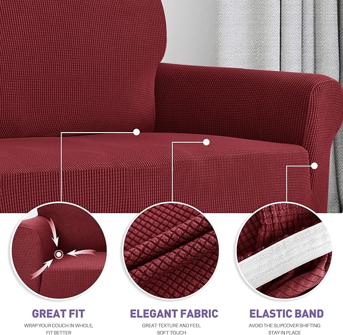 ZNSAYOTX Super Stretch Couch Cover Love Seat Sofa Covers