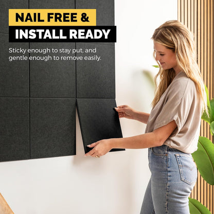 Large Cork Board for Wall 59" x 36", Black Bulletin Board | 15 Pack Felt Wall Tiles | Cork Boards for Office Pin Board Tack Board Cork Boards