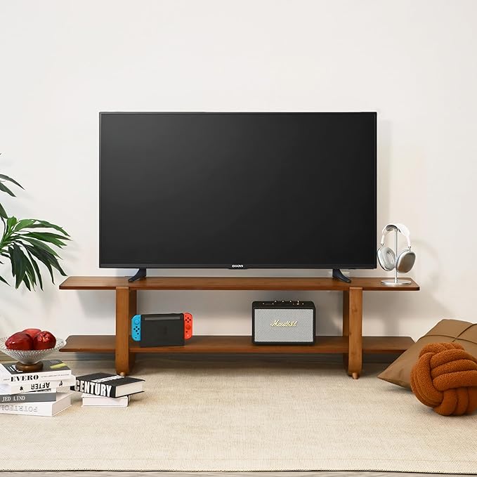 Bamboo TV Stand for TVs up to 65", Media TV Console Table