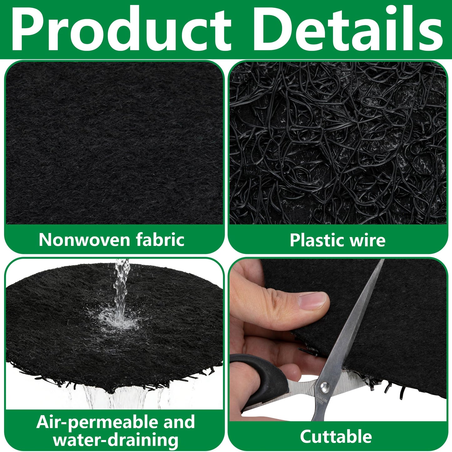 Mizelu 6 Pack Pot Mesh Drainage Discs, 6 Inch Thickened Drainage Hole Insert Pads, Reusable Plant Pot Bottom Mesh Mats for Indoor Outdoor Gardening to Prevent Soil Loss and Keep Root Healthy