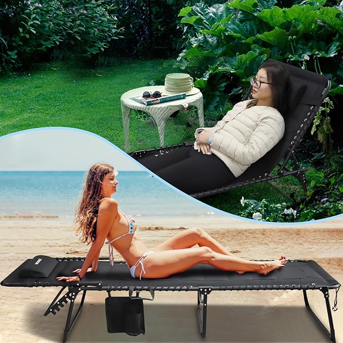 Oversized Padded Outdoor Folding Lounge Chair