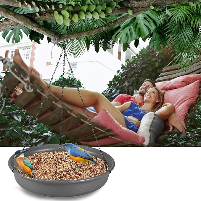 Hanging Bird Bath Hanging Bird-Feeder - CARGEN Garden BirdBath Tray Wildlife Feeder Plate Water Bowl or Water Bowl for Outdoors Garden Patio Decoration