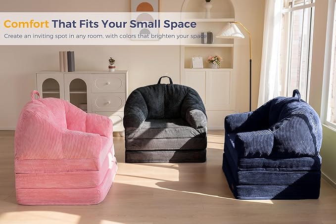 MAXYOYO Folding Sofa Bed with Backrest, Boneless Fold Out Couch Bed with Handle