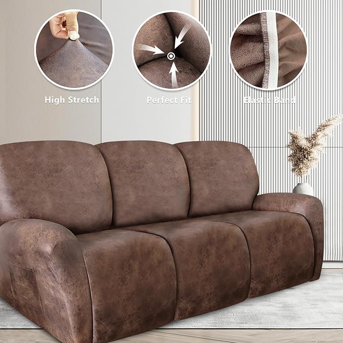 ANARACHON Recliner Couch Cover Leather Look Recliner Sofa Covers