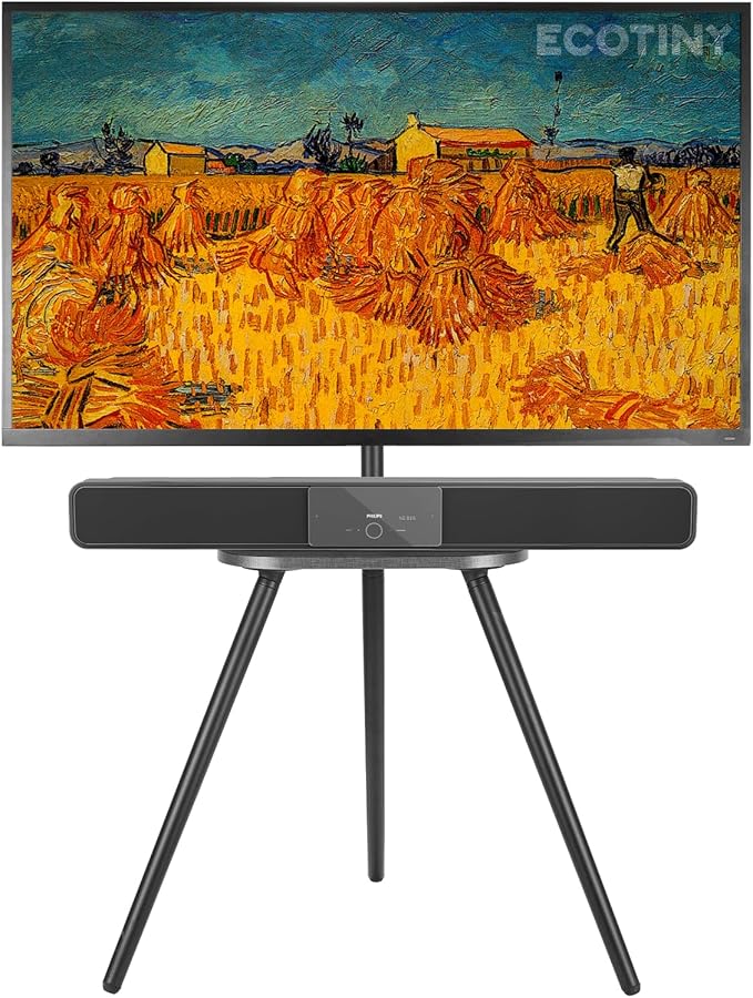Tripod Easel TV Stand for 43–65 Inch TVs, Height Adjustable Swivel Floor TV