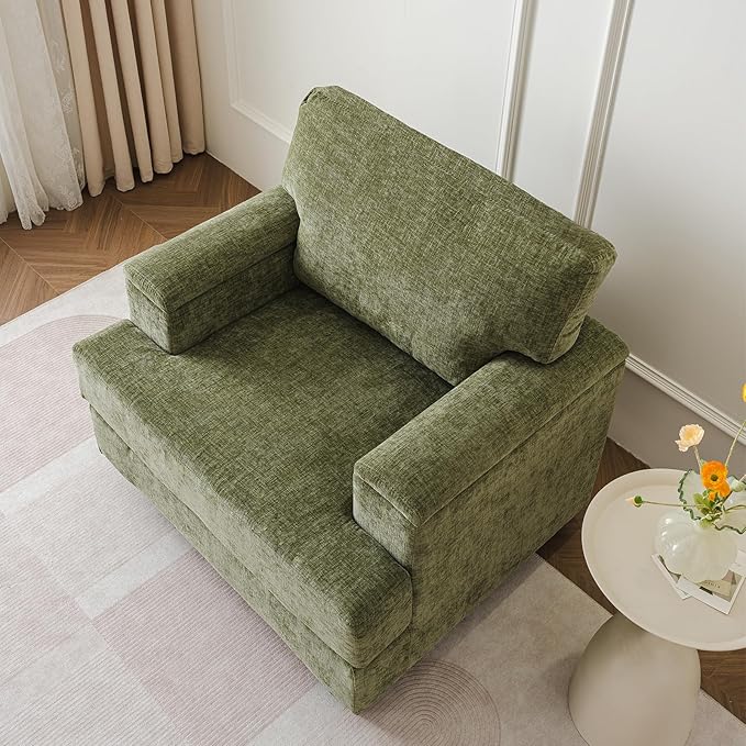Oversized Accent Chair with Armrest Organizer, Comfy Living Room Chairs with