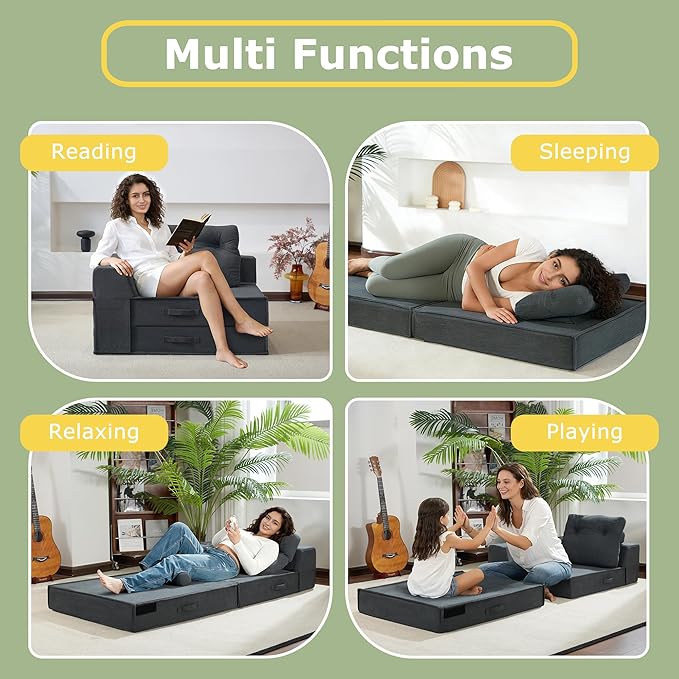 Folding Sofa Bed, 4 in 1 Convertible Sleeper Chair