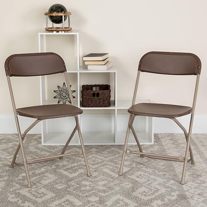 Flash Furniture Hercules Series Plastic Folding Chair Brown