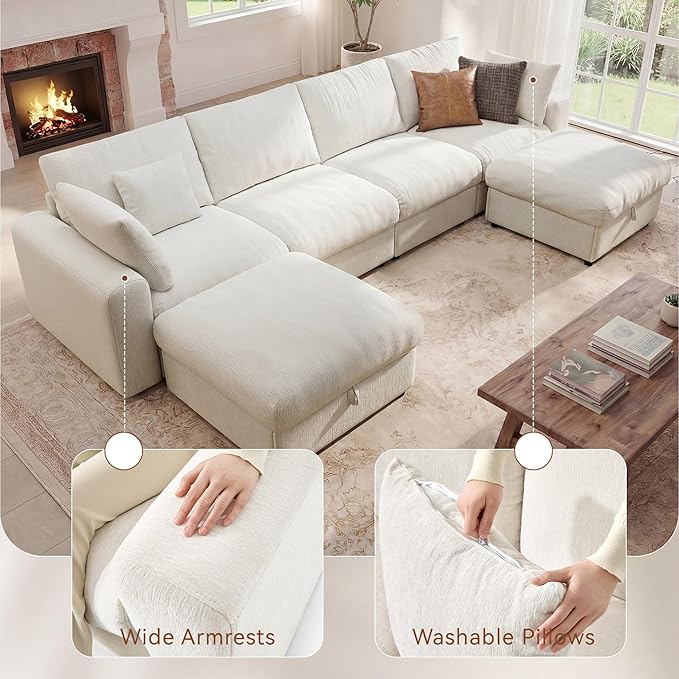 Ihanherry 141" Oversized Cloud Sectional Couches