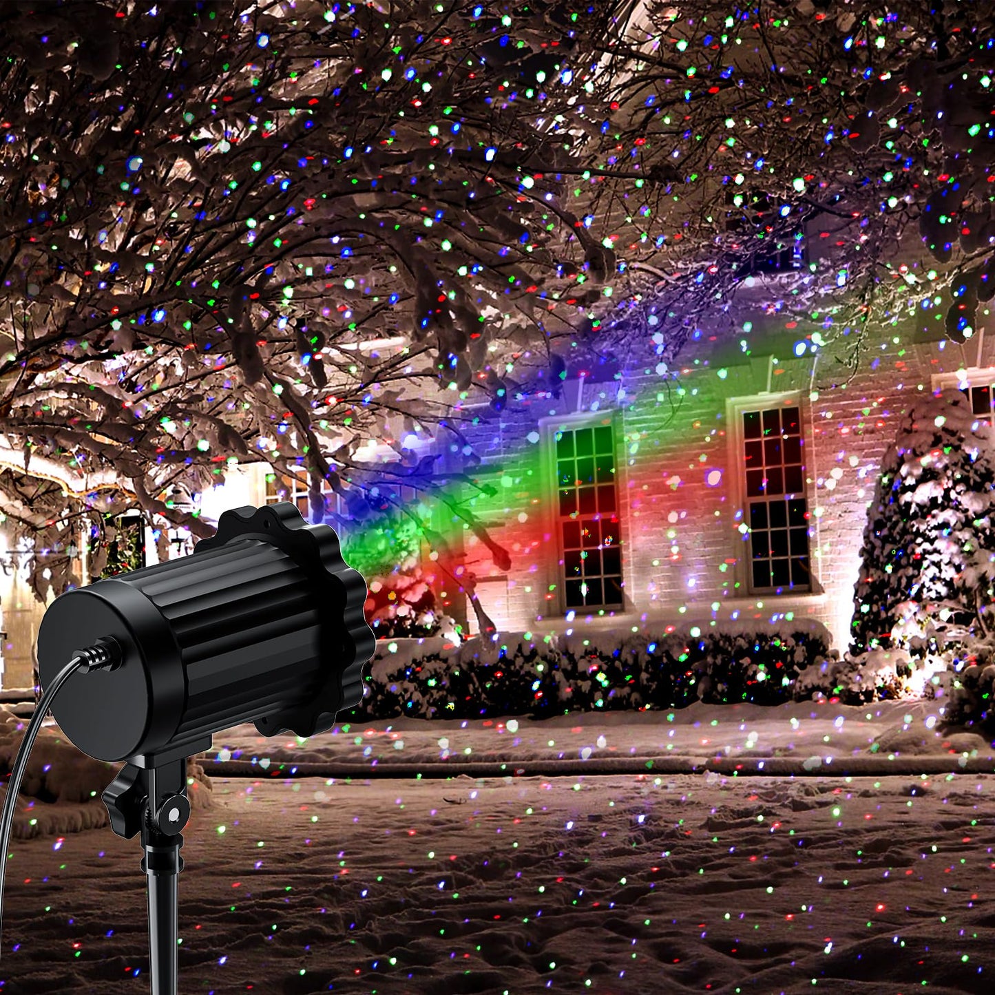 SHEDALED Laser Christmas Projector Lights Outdoor, RGB Laser Light Projector, Firefly Lights Show with Remote & Timer, Waterproof, Holiday Decoration for Christmas, Home House Decor, Party, Garden