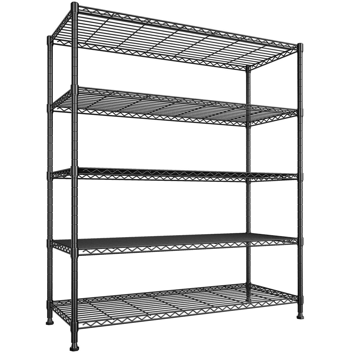 45 "W Storage Shelves 5 Tier Wire Shelving Unit Adjustable Metal Shelving Wire Shelf Pantry Shelves Wire Commercial Rack for Closet Kitchen Pantry Utility Room Garage 45" Wx 13.5" Dx70.5 H Black