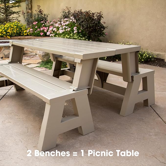 Convert-a-Bench Gen 1 2-in-1 Outdoor Convertible Bench to Picnic Table |