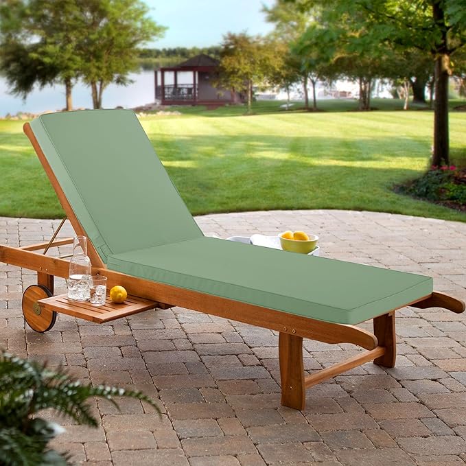 Chaise Lounge Cushion for Outdoor Furniture, Waterproof Fade and Tear Resistant