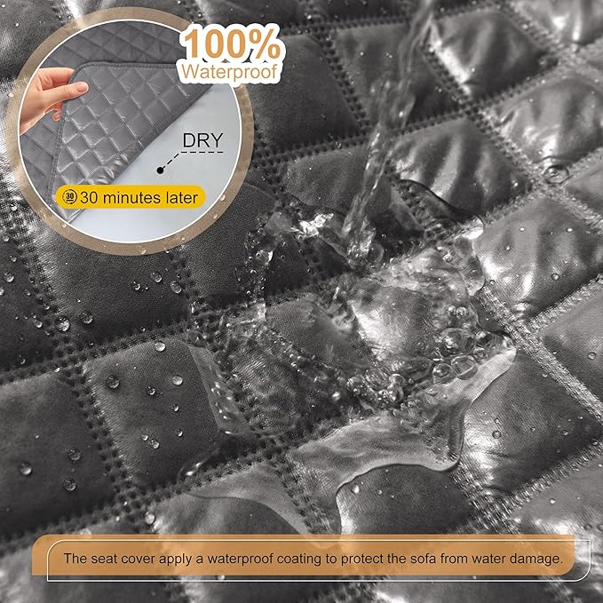HDCAXKJ 100% Waterproof Reclining Sectional Couch Covers L Shape Recliner Sofa
