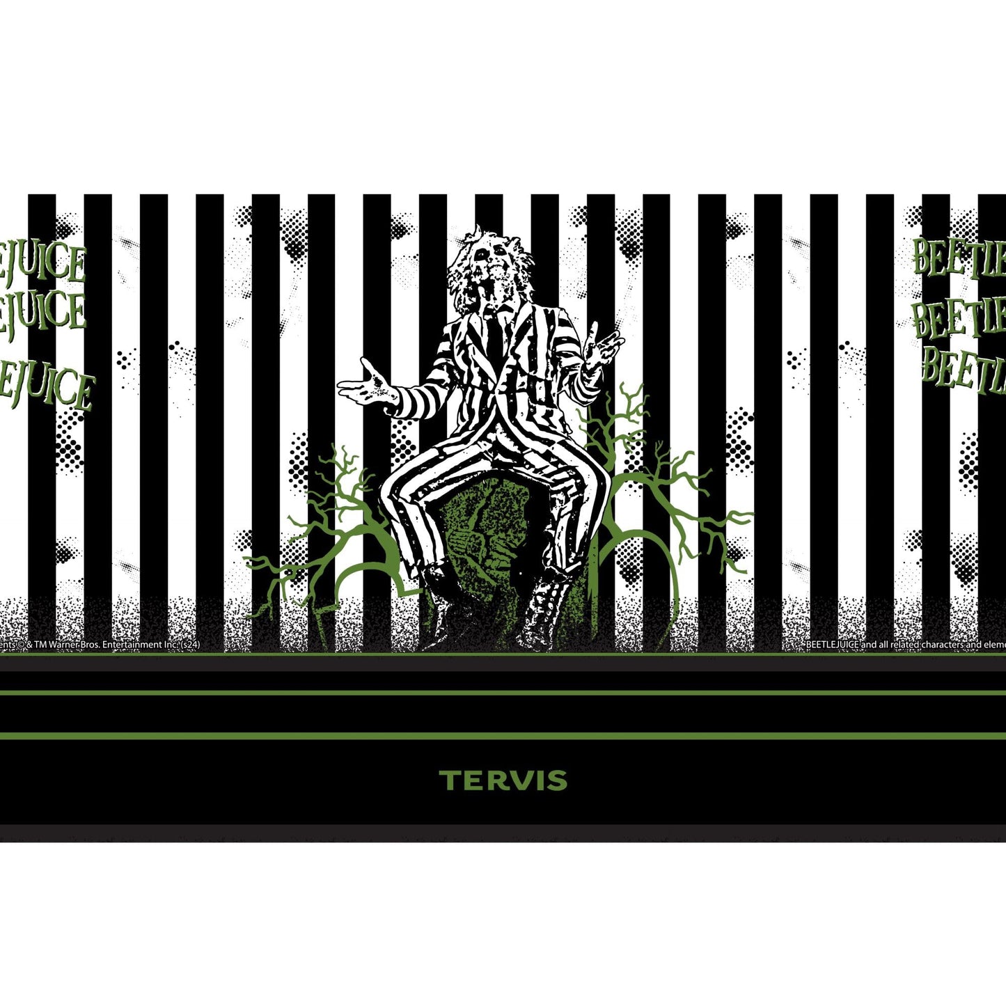 Tervis Beetlejuice Triple Walled Insulated Tumbler Travel Cup Keeps Drinks Cold & Hot, 30oz with Straw Lid, Stainless Steel