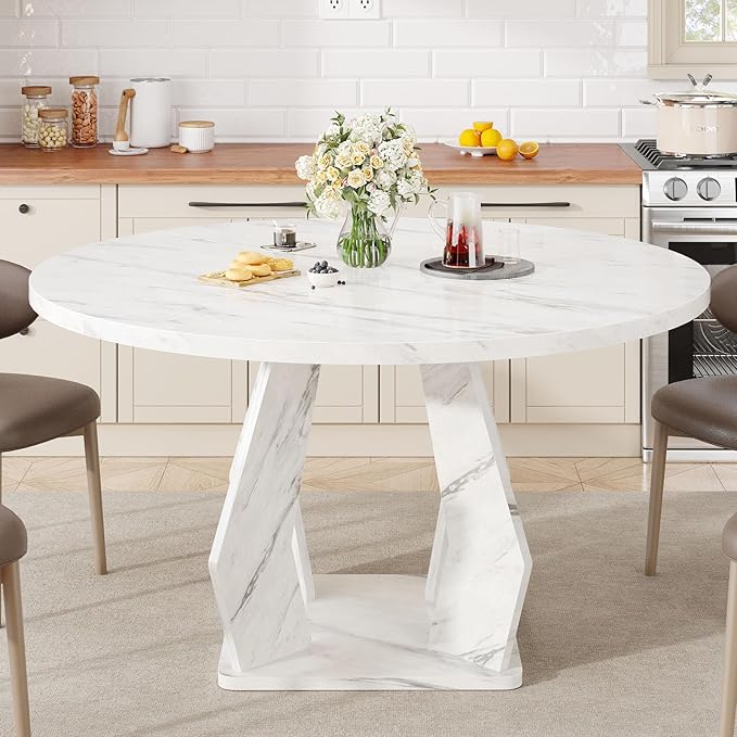IBF Round Marble Dining Table, Dinner Tables
