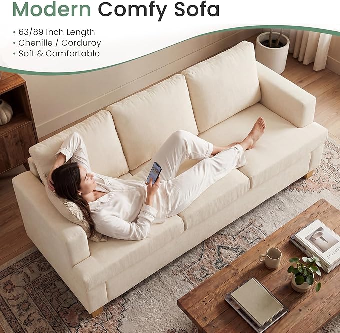 YOUDENOVA Sofa, 3 Piece Set Comfy Sofa, 2 Loveseat & 3 Seater Couch