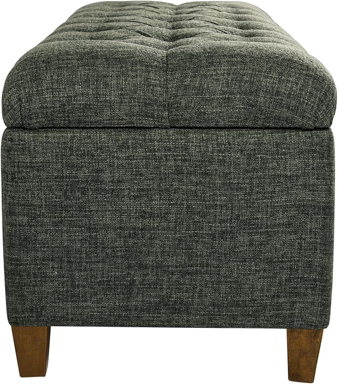 Homepop Home Decor Tufted Ainsley Button Storage Ottoman Bench
