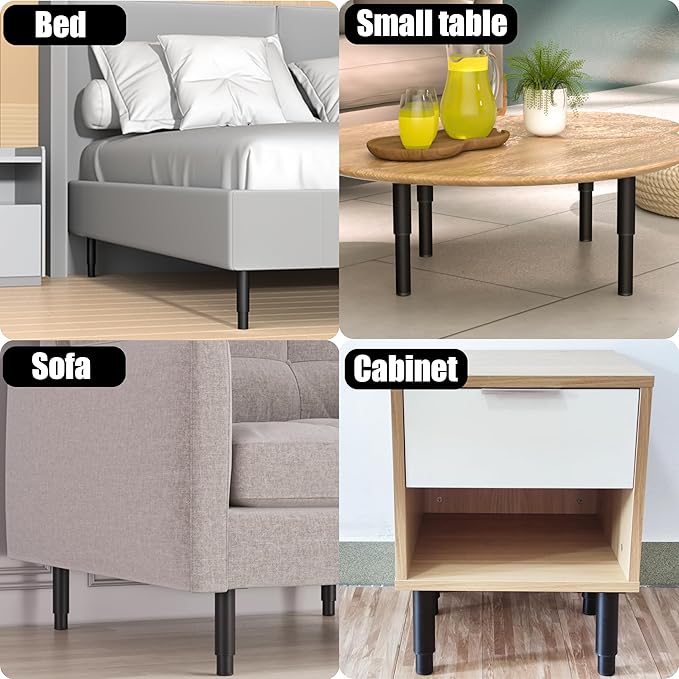 Wlrrcwdttc Metal Adjustable Furniture Legs 5.12-9.45 inch, Sofa Legs Cabinet