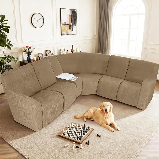 ALIECOM 100% Waterproof Recliner Sectional Couch Covers L Shape Stretch Corner