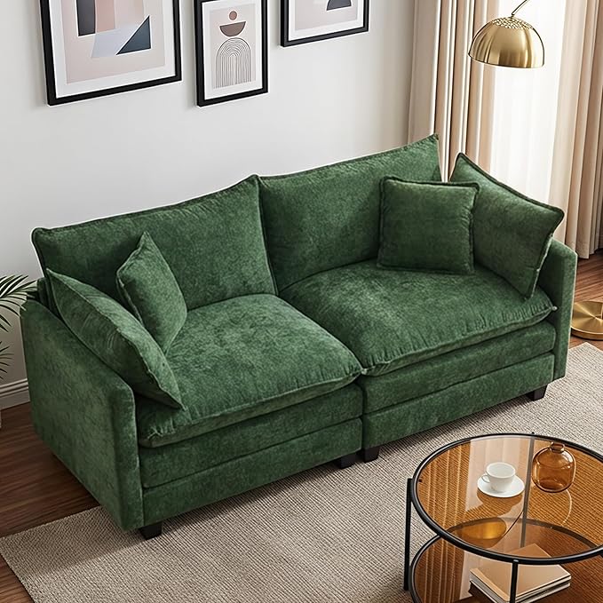 78" Modular Sectional Sofa, Cloud Couch Loveseat Sofa, Deep Seat Washable
