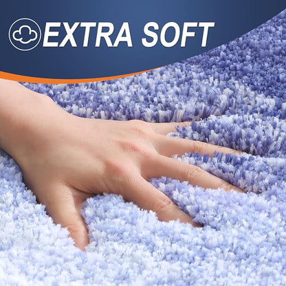 OLANLY Bathroom Runner Rugs Mat 47x20, Extra Soft Absorbent Microfiber Bath Rugs, Rubber Backing, Quick Dry, Washable Long Bath Mats for Bathroom, Tub and Shower, Home Decor Accessories, Blue-Violet