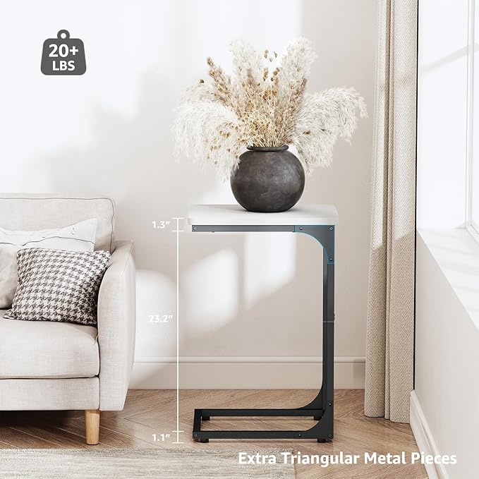 QEEIG C Table Side Table Set of 2 Living Room Sets C Shaped Couch Tray End