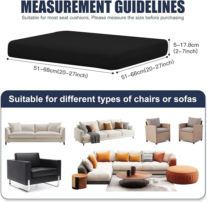 Patio Stretch Cushion Covers, Chair Cushion Covers& Sofa Replacement Slipcovers