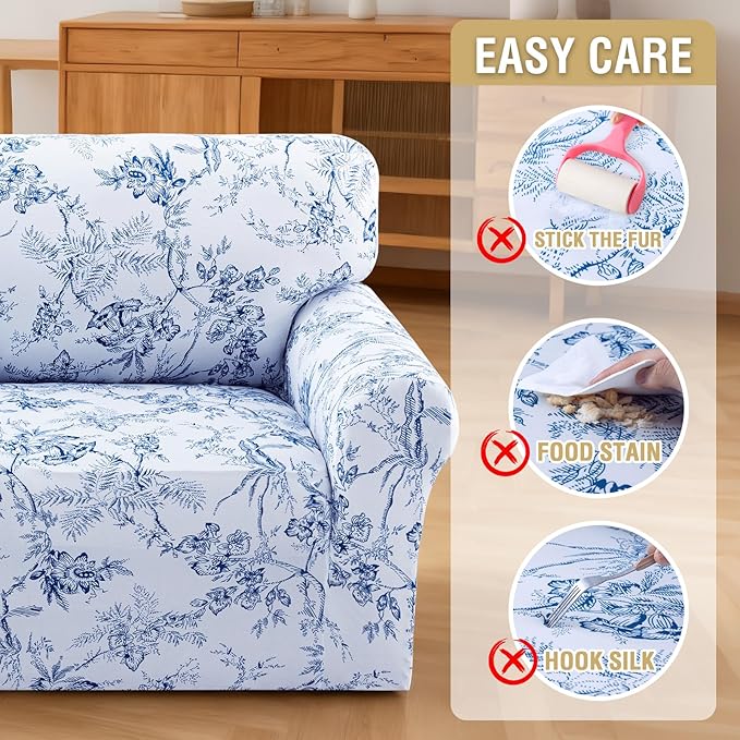 H.VERSAILTEX Floral Pattern Loveseat Cover Printed 2 Cushion Sofa Cover High