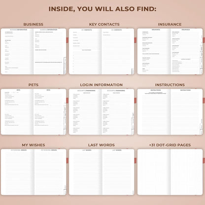 Clever Fox End of Life Planner – Final Arrangements Organizer for Beneficiary, Will Preparation, Last Wishes & Funeral Planning, A5 (Rose Gold)