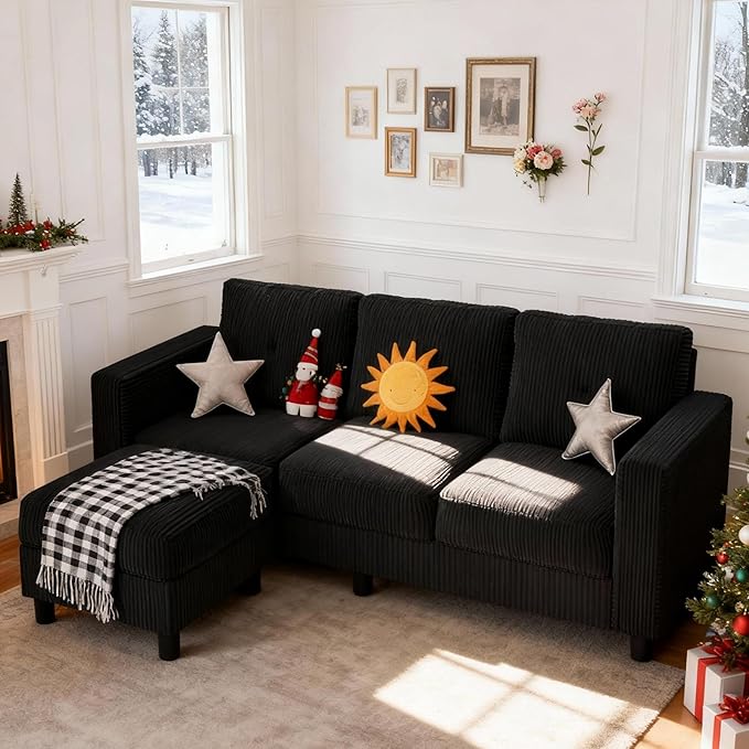SUNLEI Convertible Sectional Couch Sofa