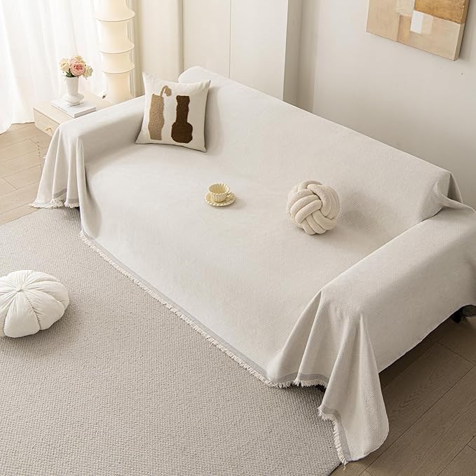 DREAMINGO Modern Chenille Couch Cover Blanket Washable Sofa Covers