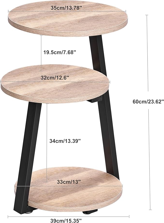 BEWISHOME Round End Table Side Table