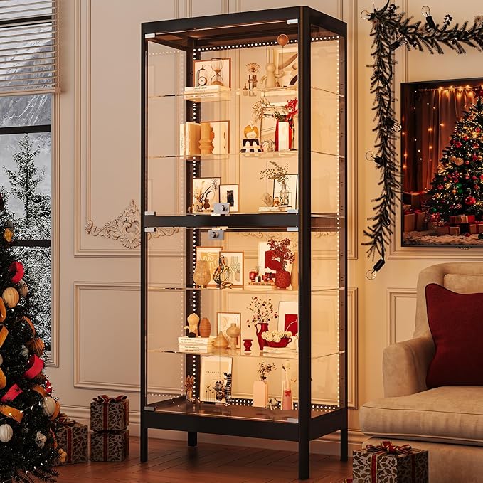 6-Tier Glass Display Cabinet