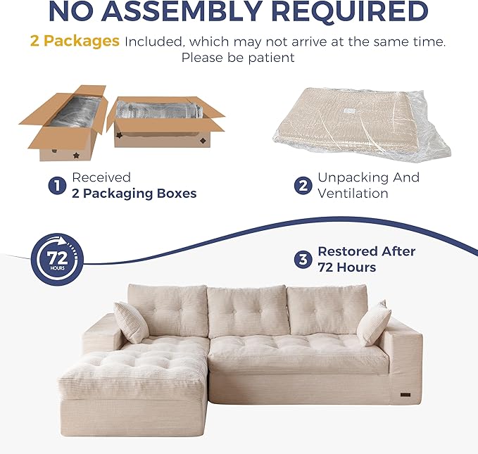 MAXYOYO 104" L Shaped Modular Sectional Sofa
