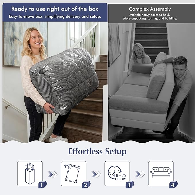 Homkdom 3 Seater Boneless Couch