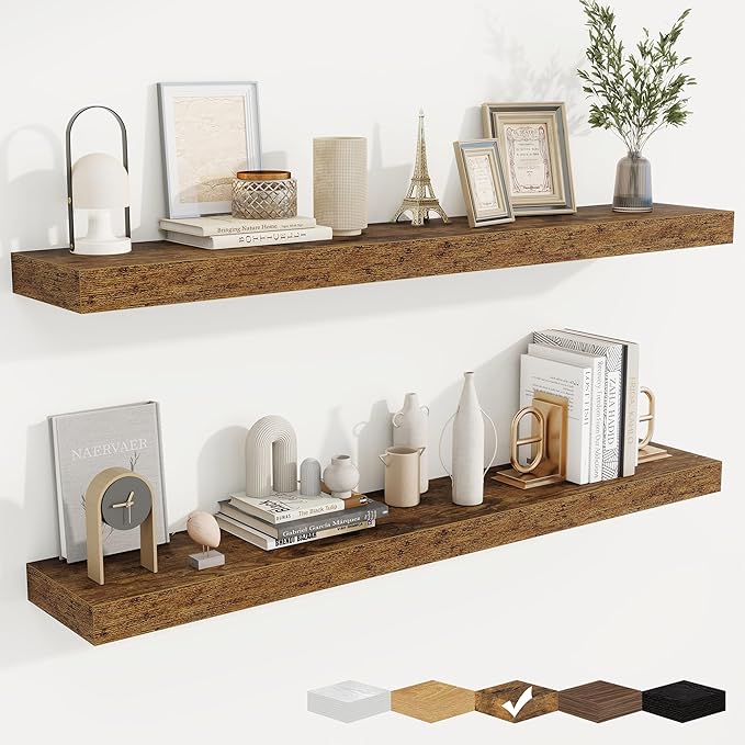 fuqing Floating Shelves for Wall, Wall Mounted Wood Floating Shelf