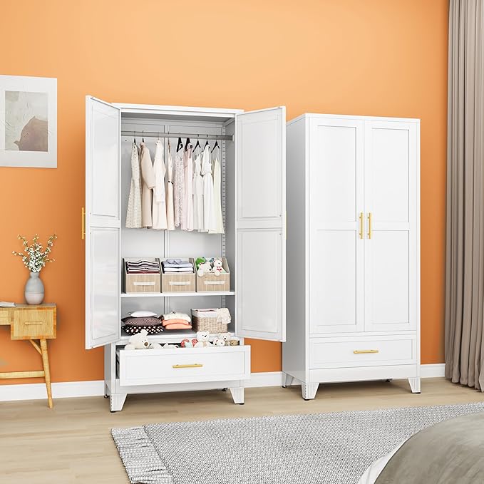 erosoei 71" H Metal Tall Armoire Wardrobe Closet