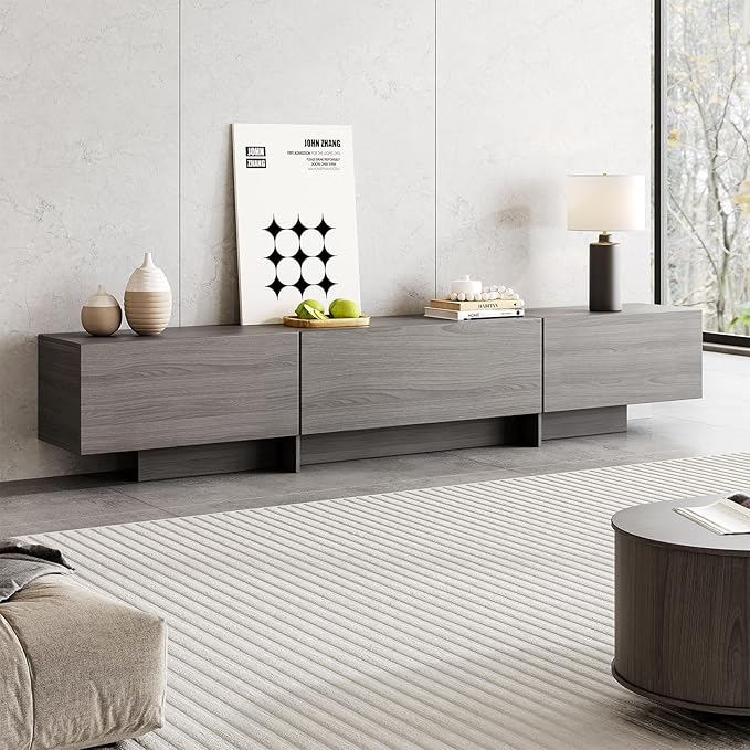 76.4'' Modern TV Stand for Living Room, Mid Century Modern TV Console,