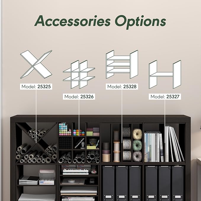Furinno Cubicle Cube Insert, 9-Compartment Cube Organizer, Geometric Shelf