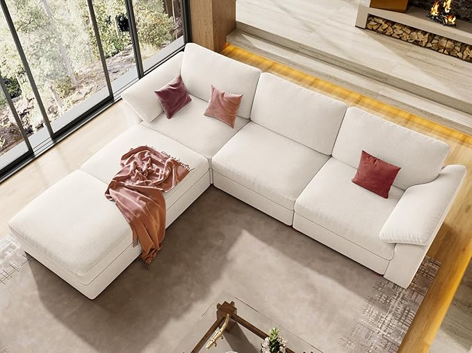 EASE MOOSE Oversized U Shape Sectional Modular Sofa, Wide Deep seat Sectional
