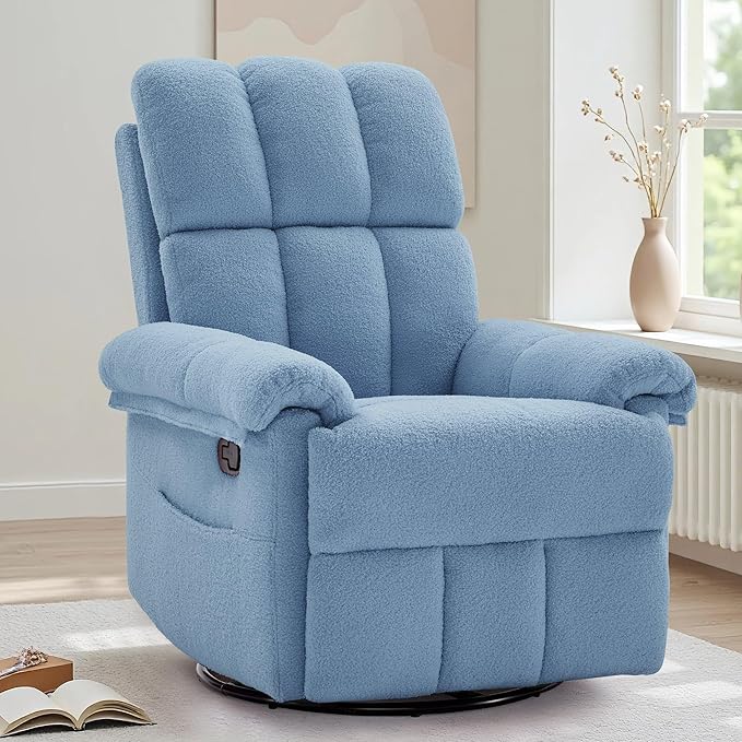 Korser Recliner Chair, Swivel Rocker Recliner Chair