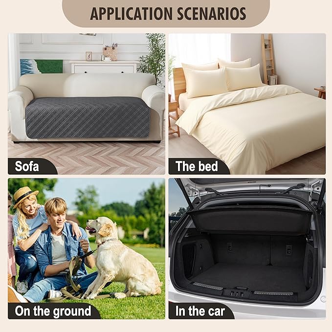 Genina Waterproof Couch Cover, Washable Anti-Slip 51 inch Loveseat Sofa Covers