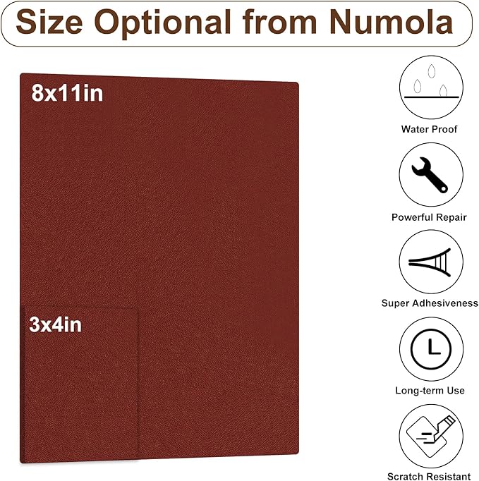 Numola Leather Repair Patch 8×11 inch Self-Adhesive Leather Repair Tape