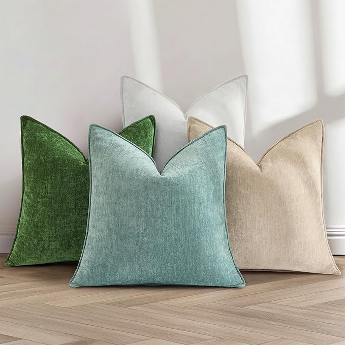 decorUhome Summer Couch Euro Sham Throw Pillow Covers 24x24 Set of 2,