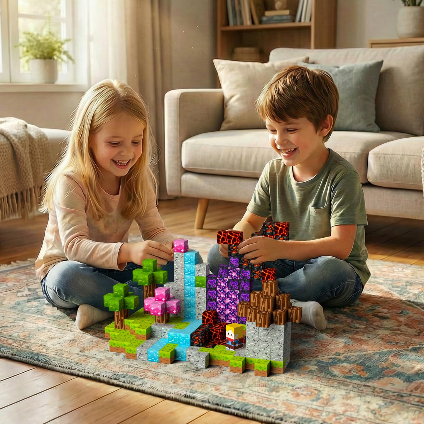 Petenjoy 100PCS Magnetic Blocks - Magnetic Building Blocks, Magnet Blocks Cubes, STEM Learning Sensory Magnet Toy for Kids Ages 3 4 5 6 7 8 9 10 11, Birthday Gifts for Boys and Girls
