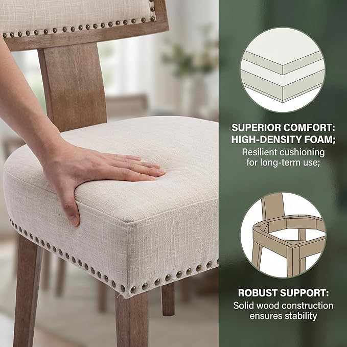 VESCASA Linen Upholstered Dining Chairs