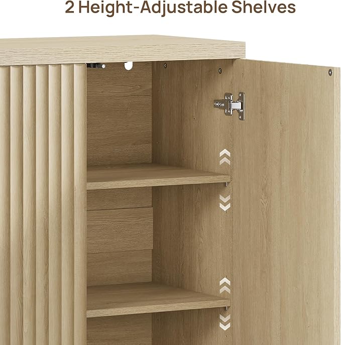 SICOTAS Buffet Cabinet with Storage Accent Sideboard Modern Credenza with Doors